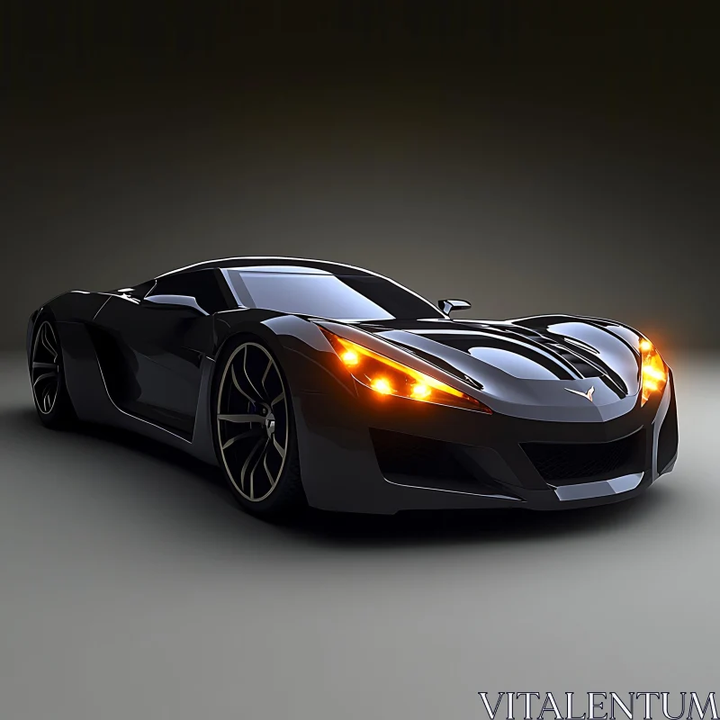 Luxury Black Sports Car AI Image