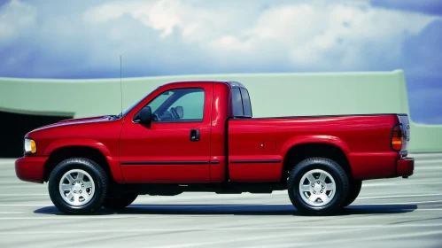 Modern Red Pickup Truck