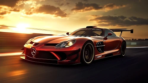 Sunset Racing with a Luxury Sports Car