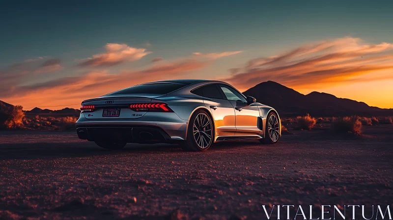 Luxury Automobile in Scenic Sunset AI Image