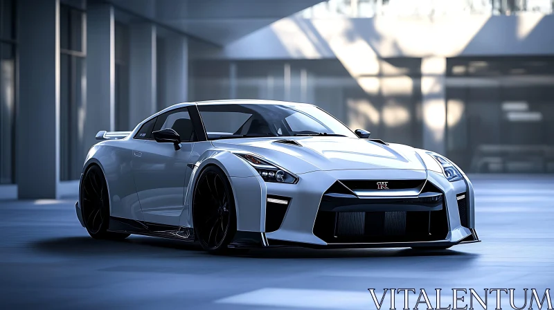 Sophisticated GT-R in Contemporary Surroundings AI Image