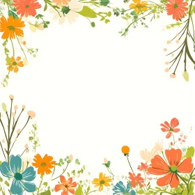 Decorative Watercolor Floral Frame