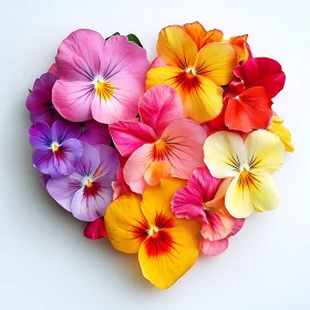 Colorful Pansy Heart Design