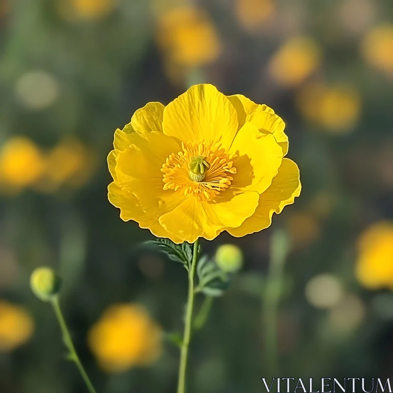 AI ART Yellow Flower Macro Photography