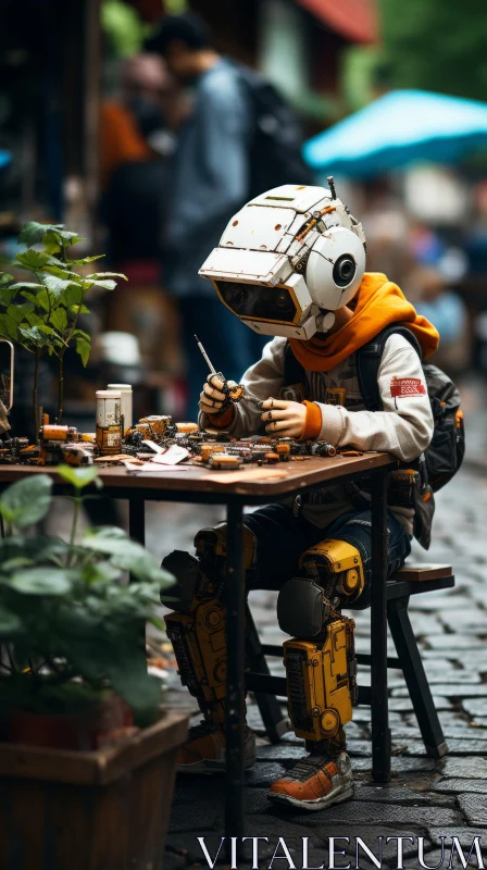 Post-Apocalyptic Hero: A Fusion of Futurism and Street Photography AI Image