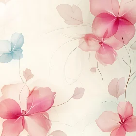 Ethereal Flower Illustration with Soft Pastel Colors