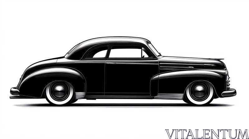 Classic Car Illustration AI Image