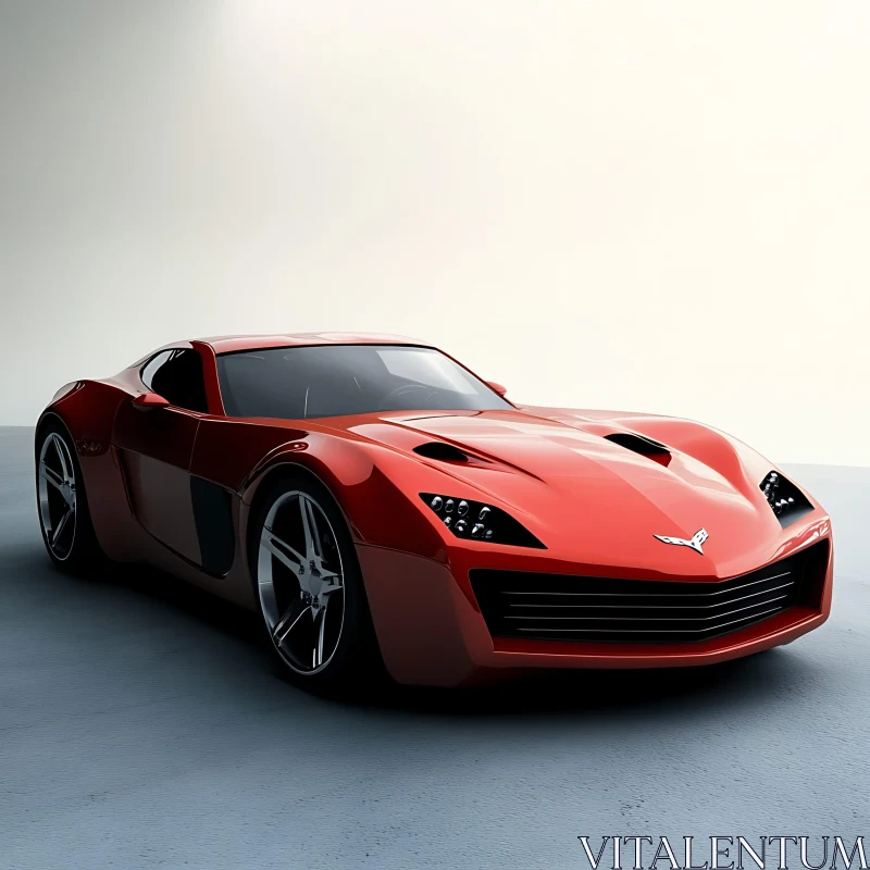 Luxury Red Sports Car AI Image