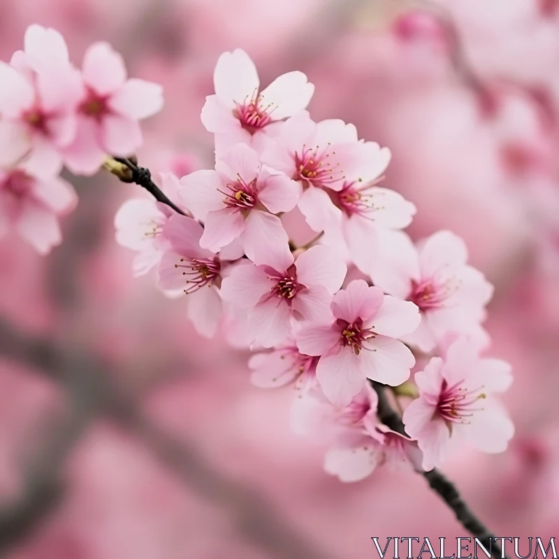 AI ART Delicate Cherry Blossom Flowers