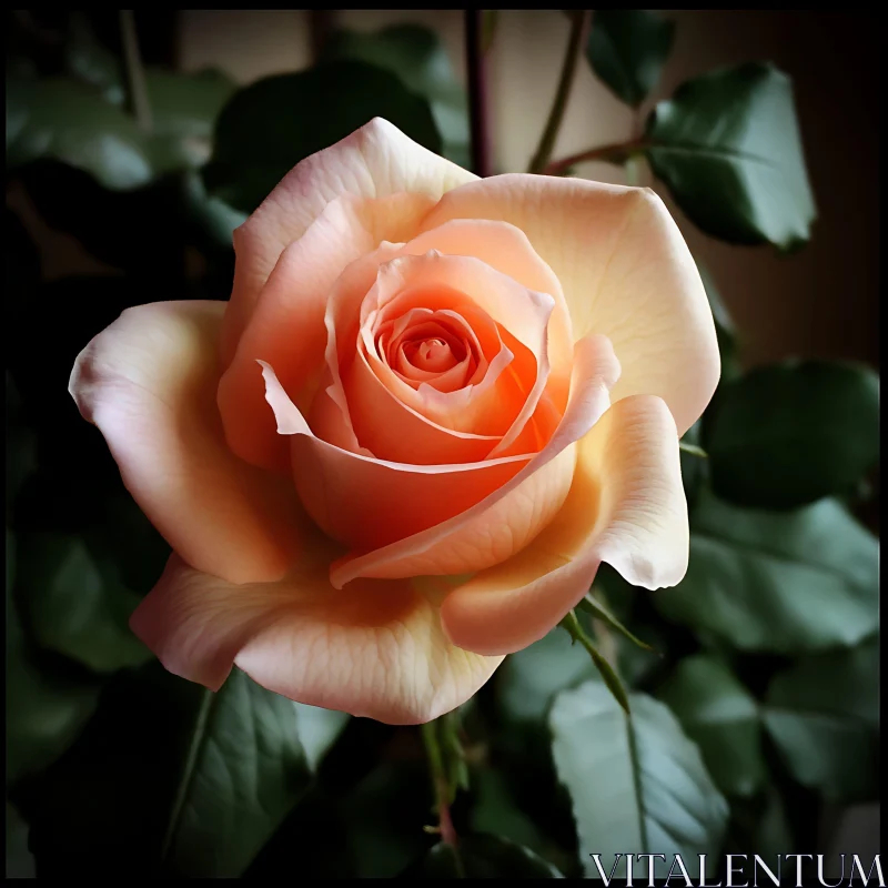 AI ART Delicate Pink Blossoming Rose