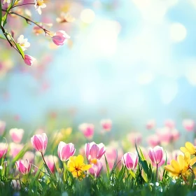 Spring Blossoms in Tranquil Meadow