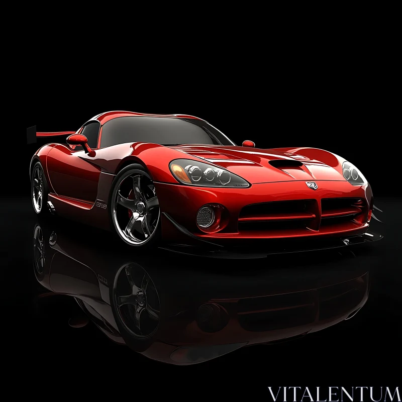 Elegant Red Sports Car in High Detail AI Image