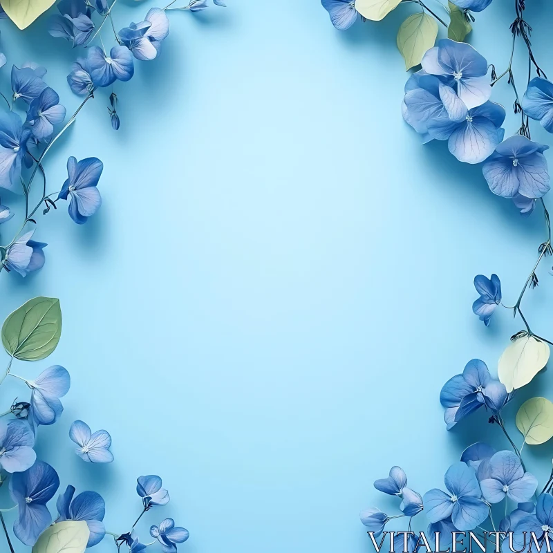 Serene Botanical Floral Frame AI Image