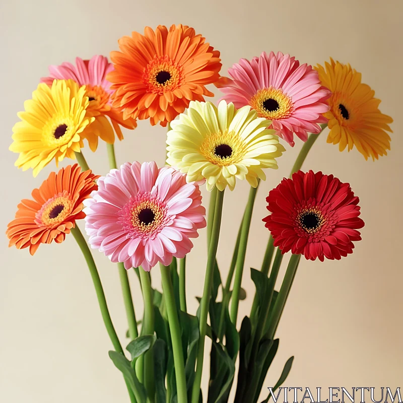 Vibrant Gerbera Flowers AI Image