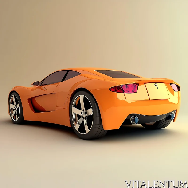 Modern Orange Sports Car AI Image