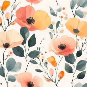 Modern Watercolor Poppy Painting