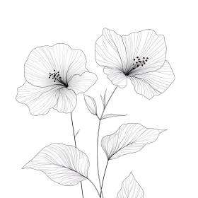 Fine Art Botanical Illustration of Flowers