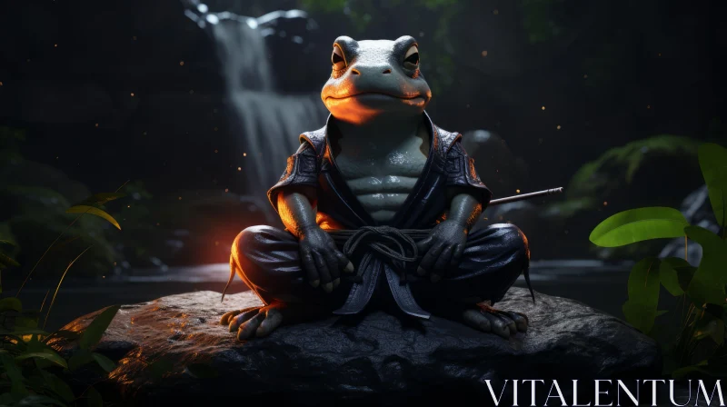 Frog Statue Art in Unreal Engine 5 with Zen Influences AI Image