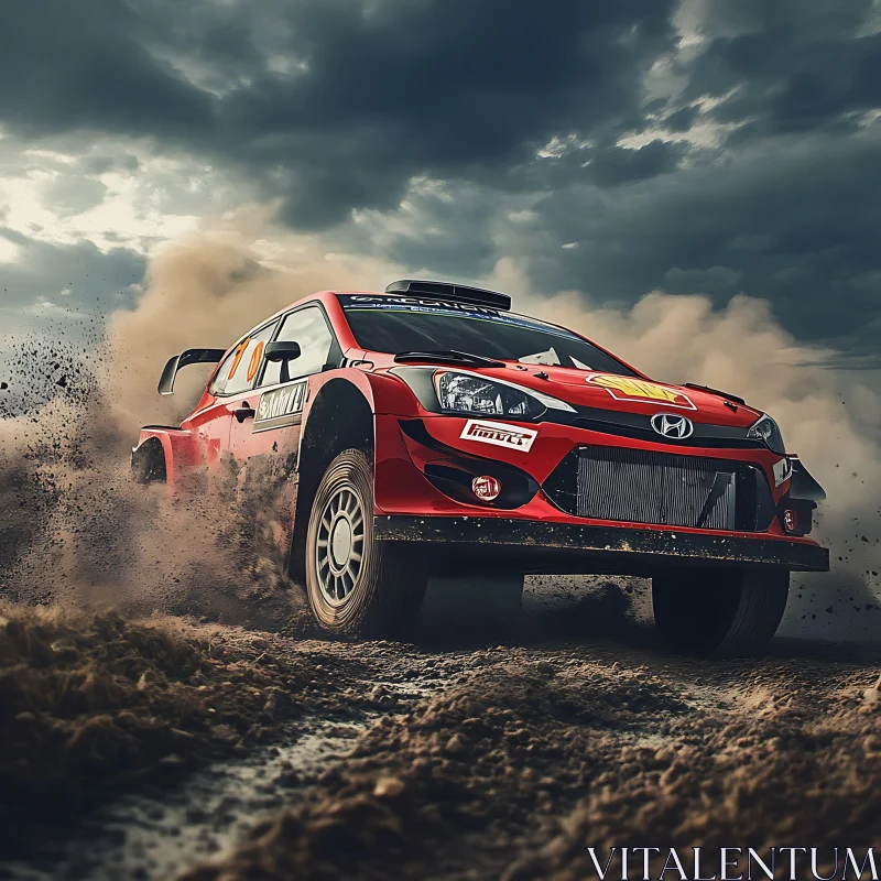 Off-Road Rally Car in Action AI Image