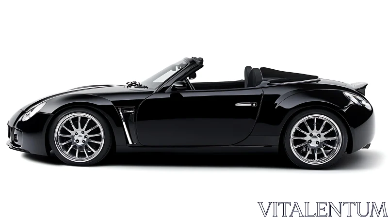 Modern Black Convertible Sports Car AI Image