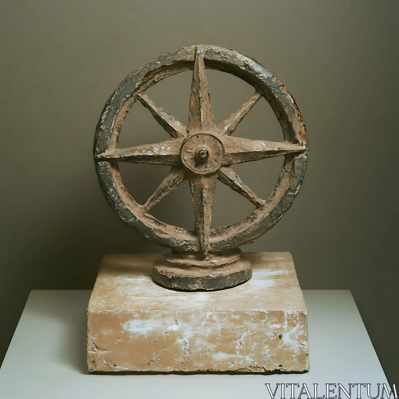 Historic Wheel Monument Display AI Image