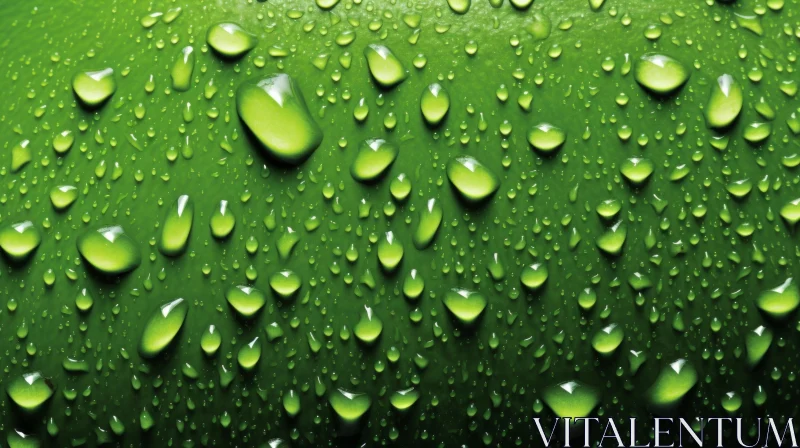 Captivating Green Apple with Water Droplets - An Eco-friendly Display AI Image