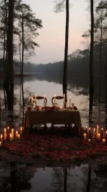 Captivating Table Set in Tranquil Waters | Romantic Woodland Gothic