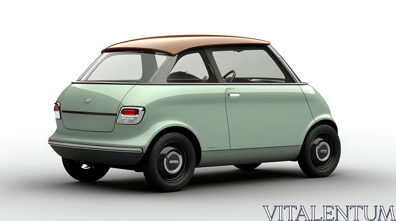 Retro-Inspired Compact Car Design in Pastel Hues AI Image