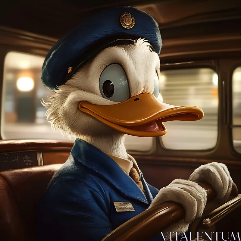 Animated Duck as a Driver AI Image