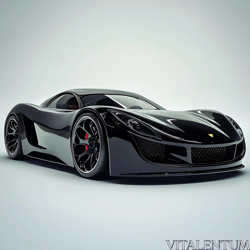 Luxurious Black Sports Car AI Image