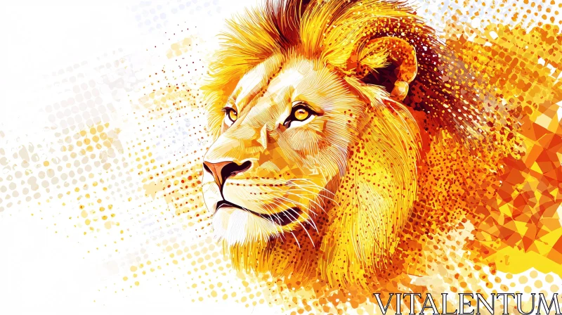 AI ART Geometric Lion Illustration