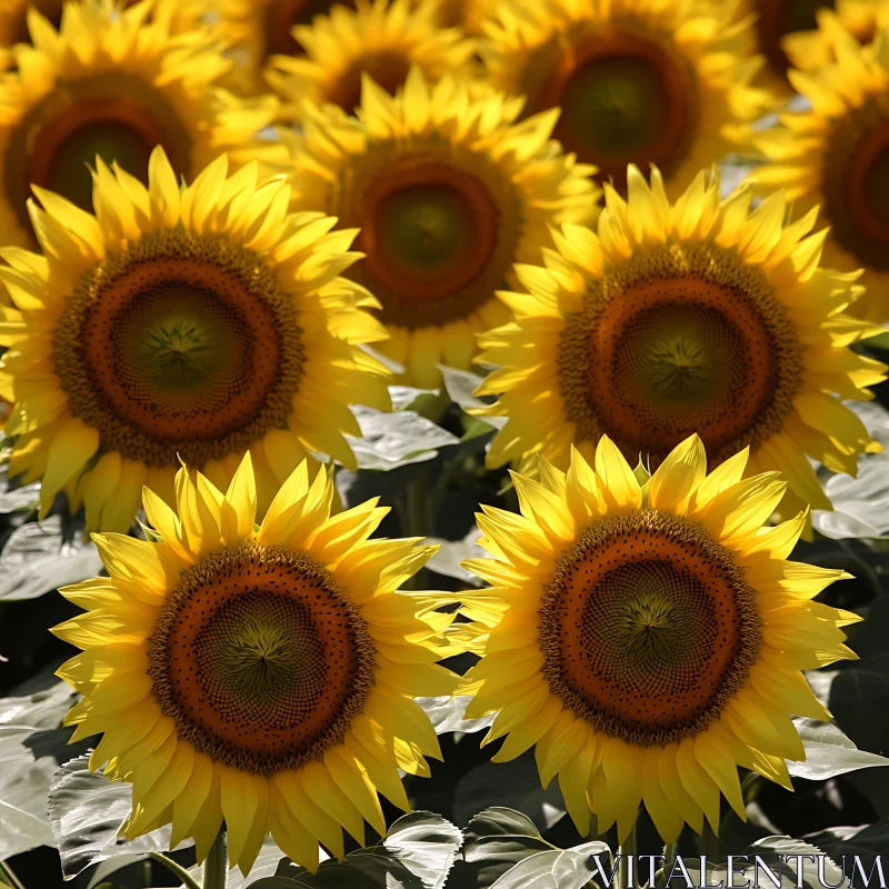 AI ART Sunflower Field in Peak Bloom with Yellow Petals