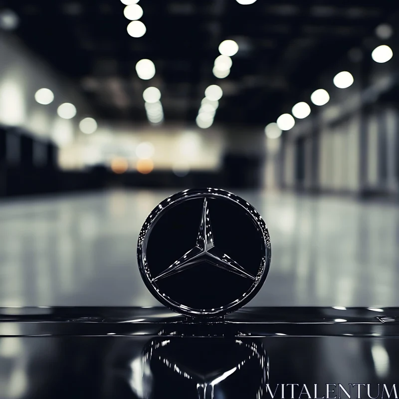 Mercedes Emblem with Blurred Background AI Image