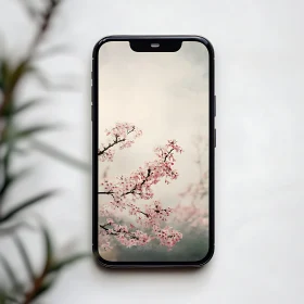 Minimalistic Cherry Blossom Wallpaper for Mobile