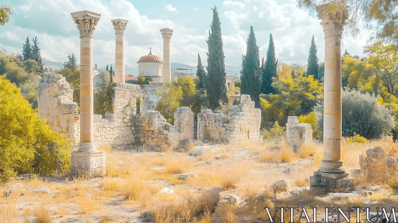 Historical Ruins with Majestic Columns AI Image