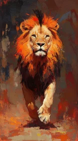 Lion Art with Bold Brushwork