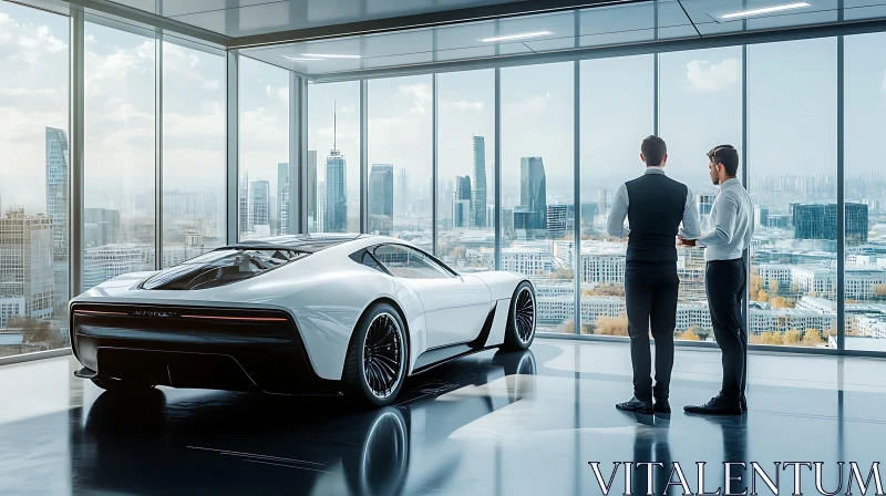 Luxury Supercar with City View AI Image