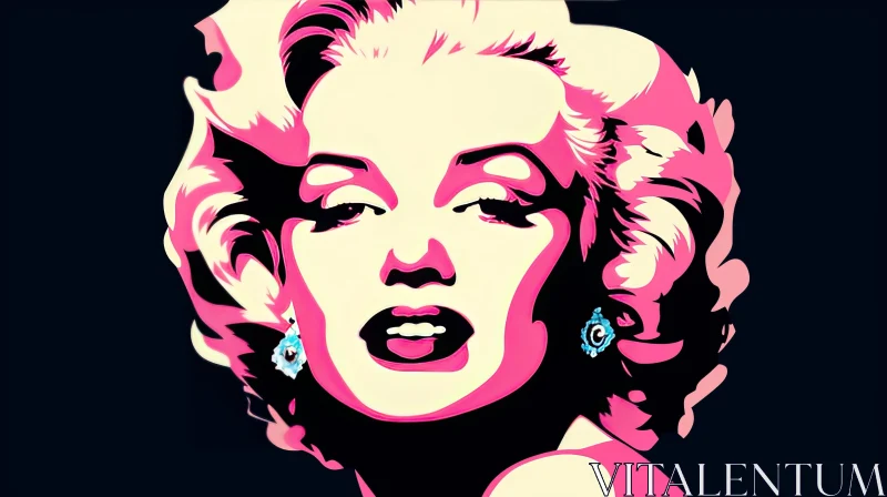 AI ART Marilyn Monroe Pop Art Portrait | Black Background
