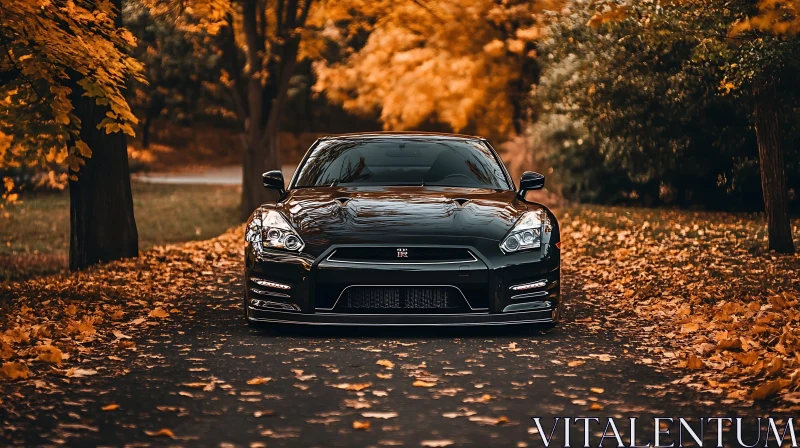 Sports Car in Autumn Setting