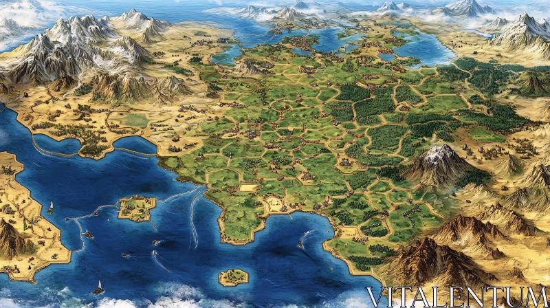 Expansive Illustrated Fantasy Map