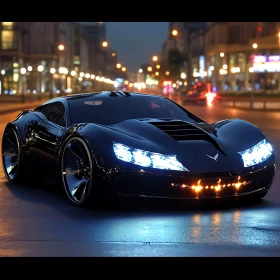 Night City Sleek Futuristic Car