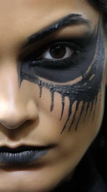 Black Face Paint: Warped Asymmetric Designs - Pop Art