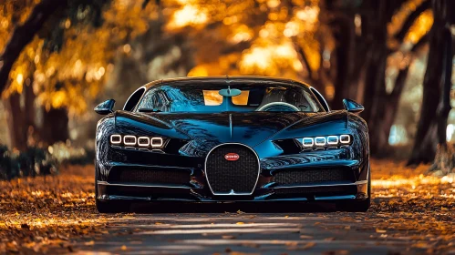 Autumn Road Dominated by Sleek Luxury Supercar