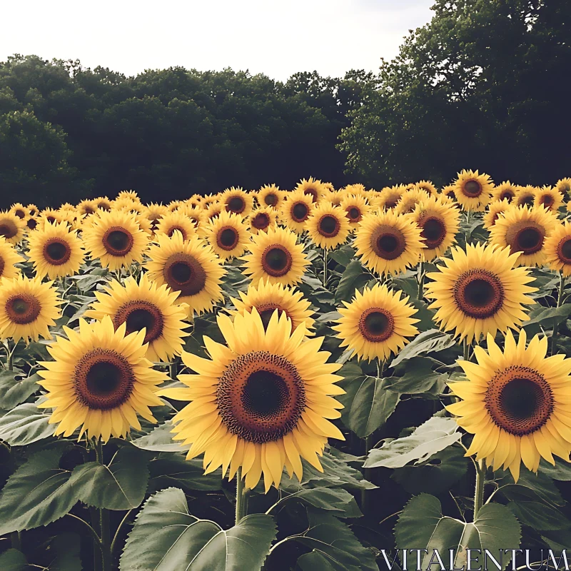 AI ART Vibrant Sunflower Field in Full Bloom