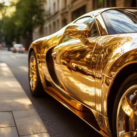 Urban Elegance with Gold Car