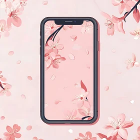 Stylish Phone with Floral Background