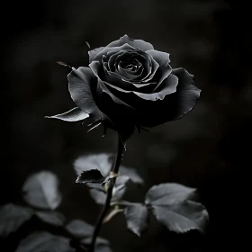 Black Rose in Monochrome