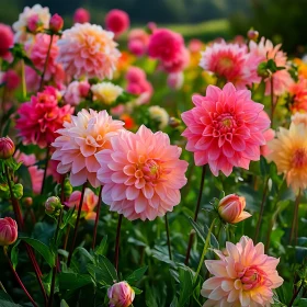 Vibrant Dahlia Blossoms