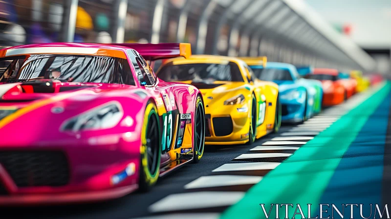 AI ART Vibrant Race Car Lineup