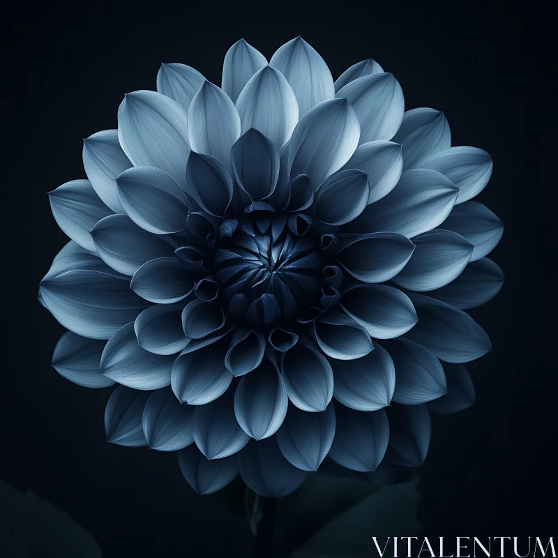 Detailed Blue Flower Close-Up AI Image